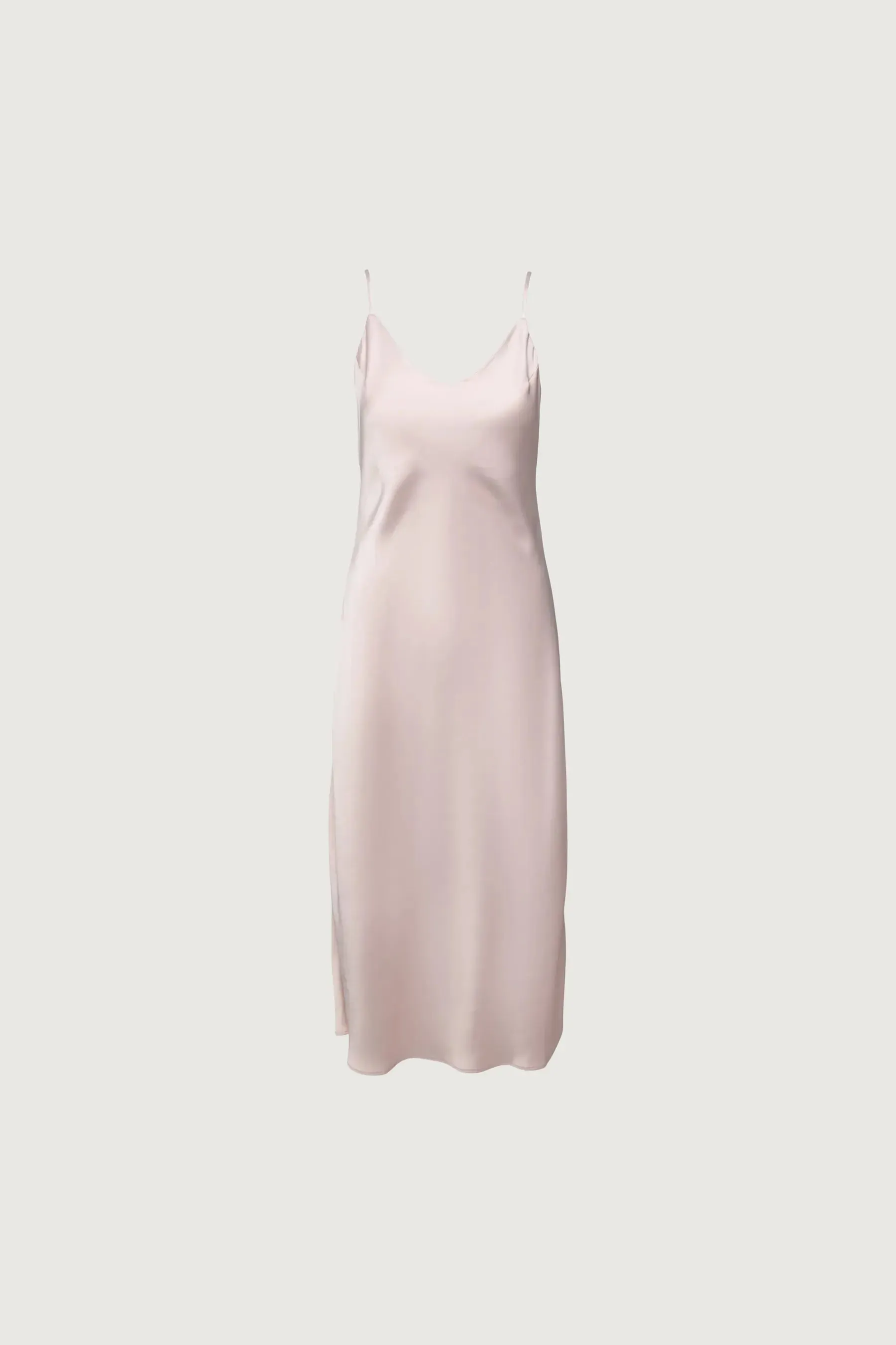 Satin V - Neck Slip Midi Dress
