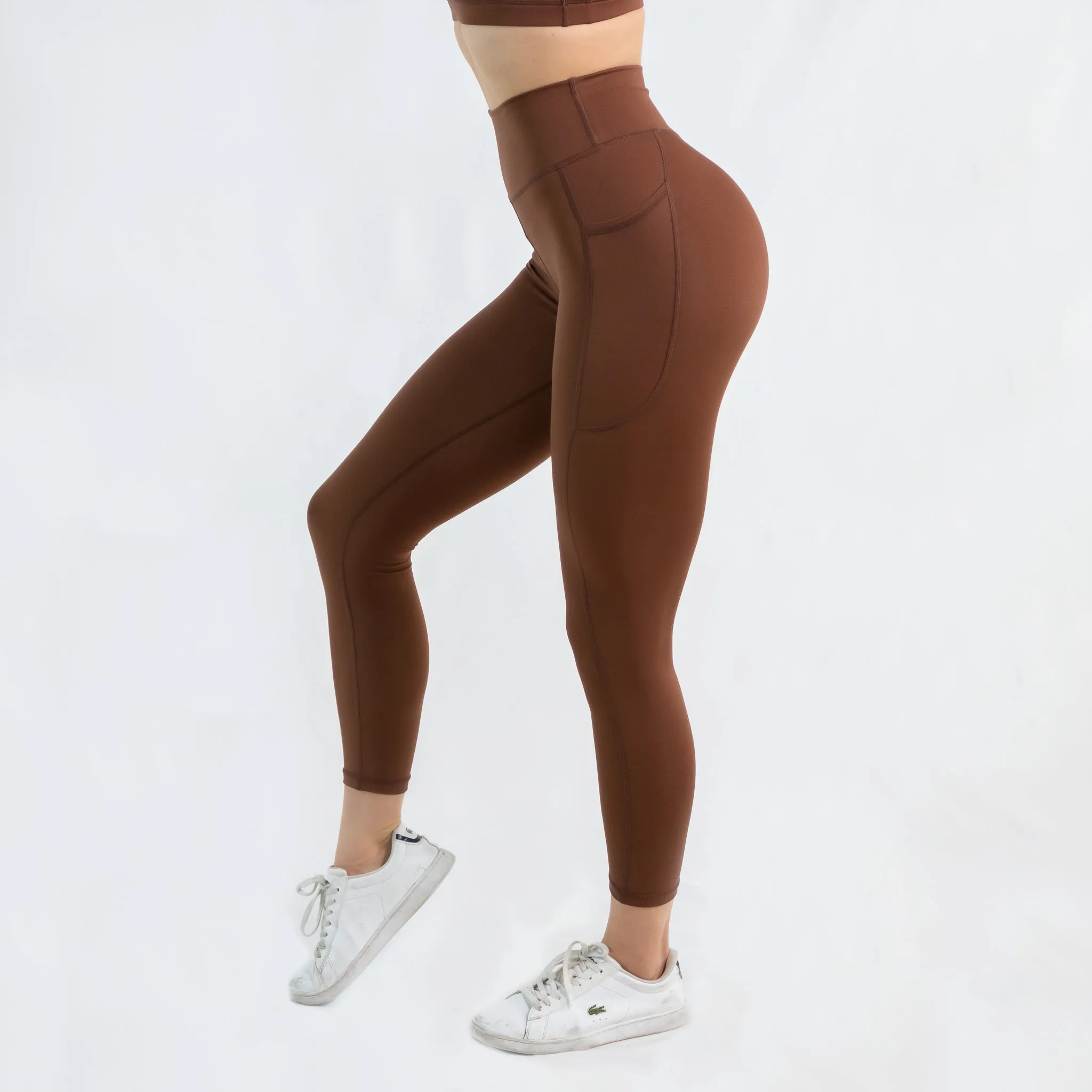 Scrunch Bum Full Length Pocket Tights Chocolate