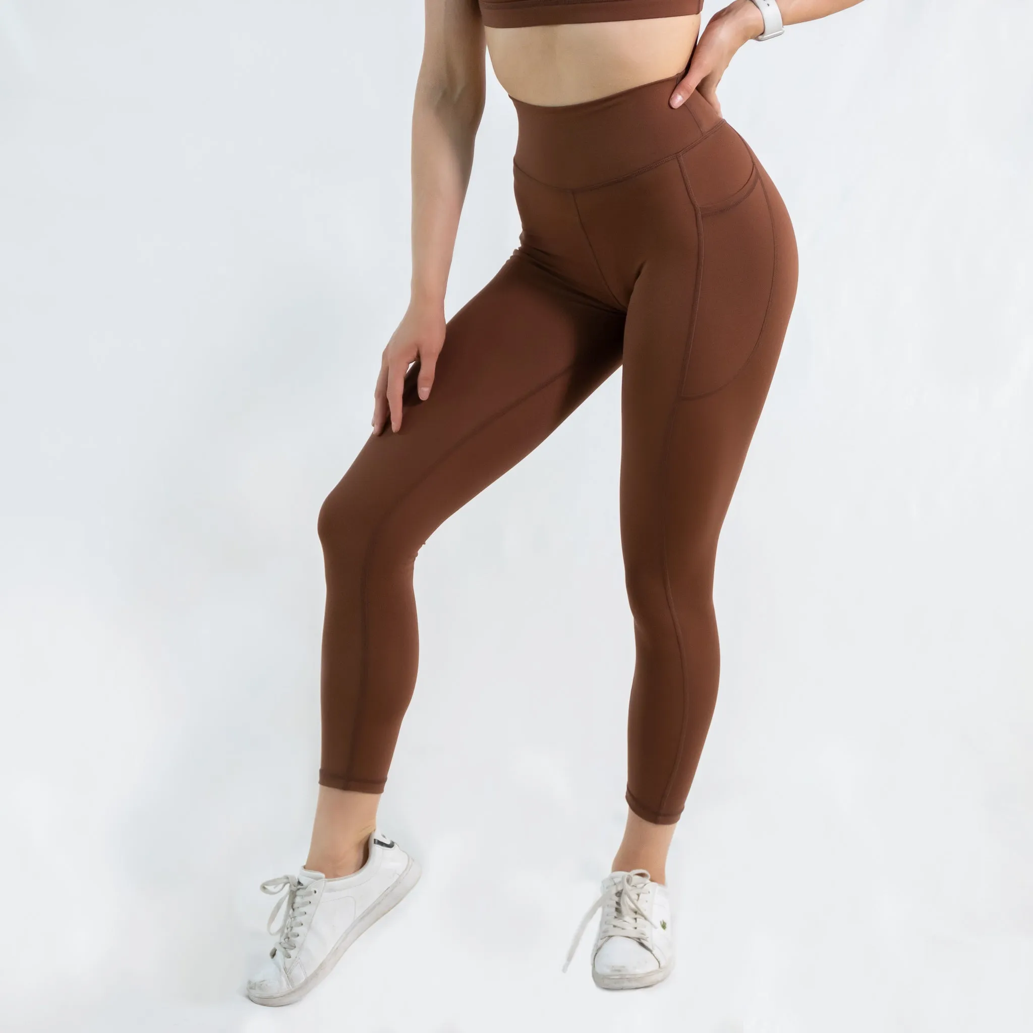Scrunch Bum Full Length Pocket Tights Chocolate
