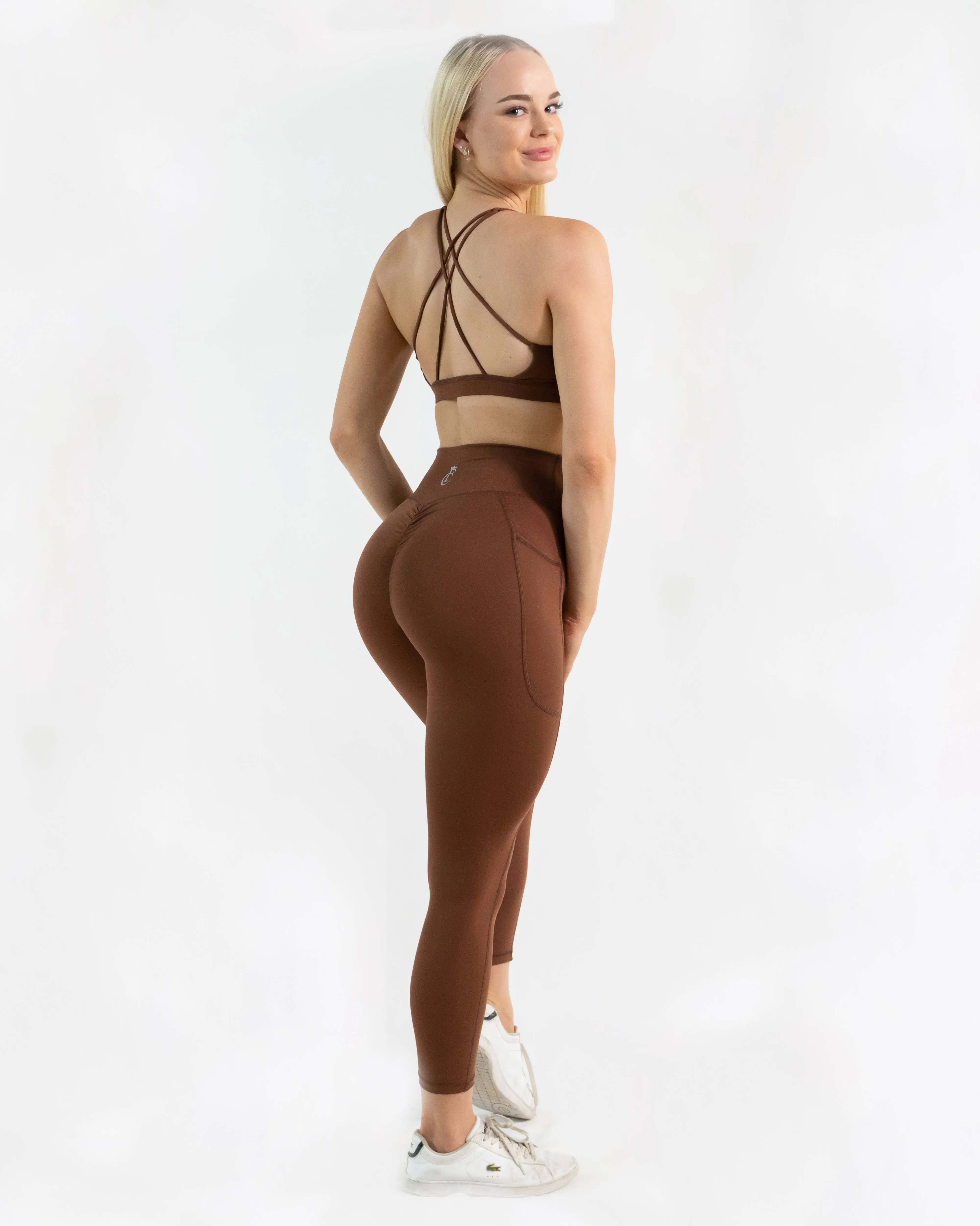 Scrunch Bum Full Length Pocket Tights Chocolate