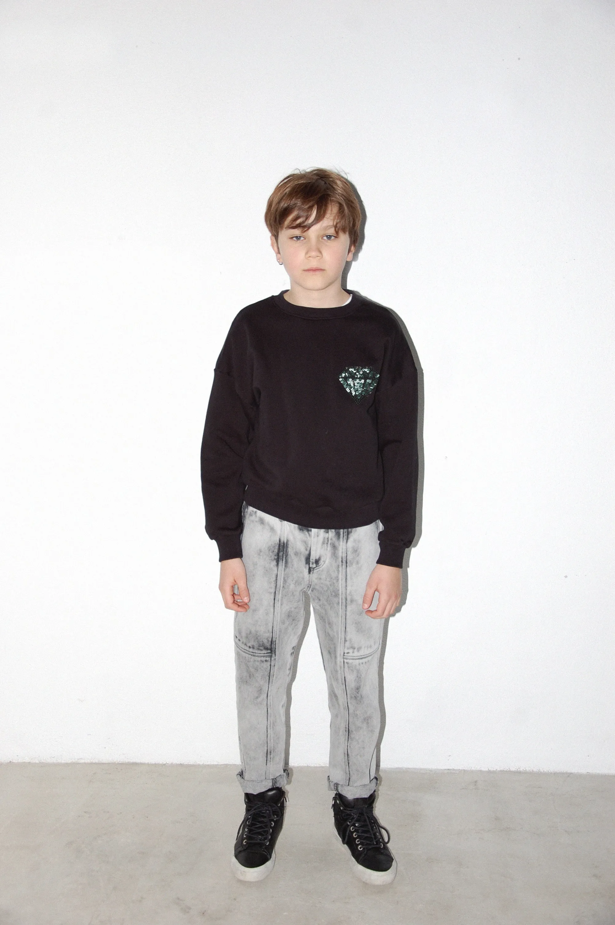 SEQUIN EMBROIDERED SWEATSHIRT
