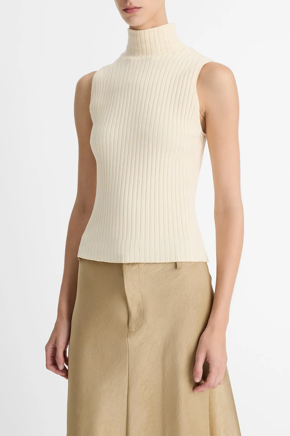 Sleeveless Turtleneck - Chalk