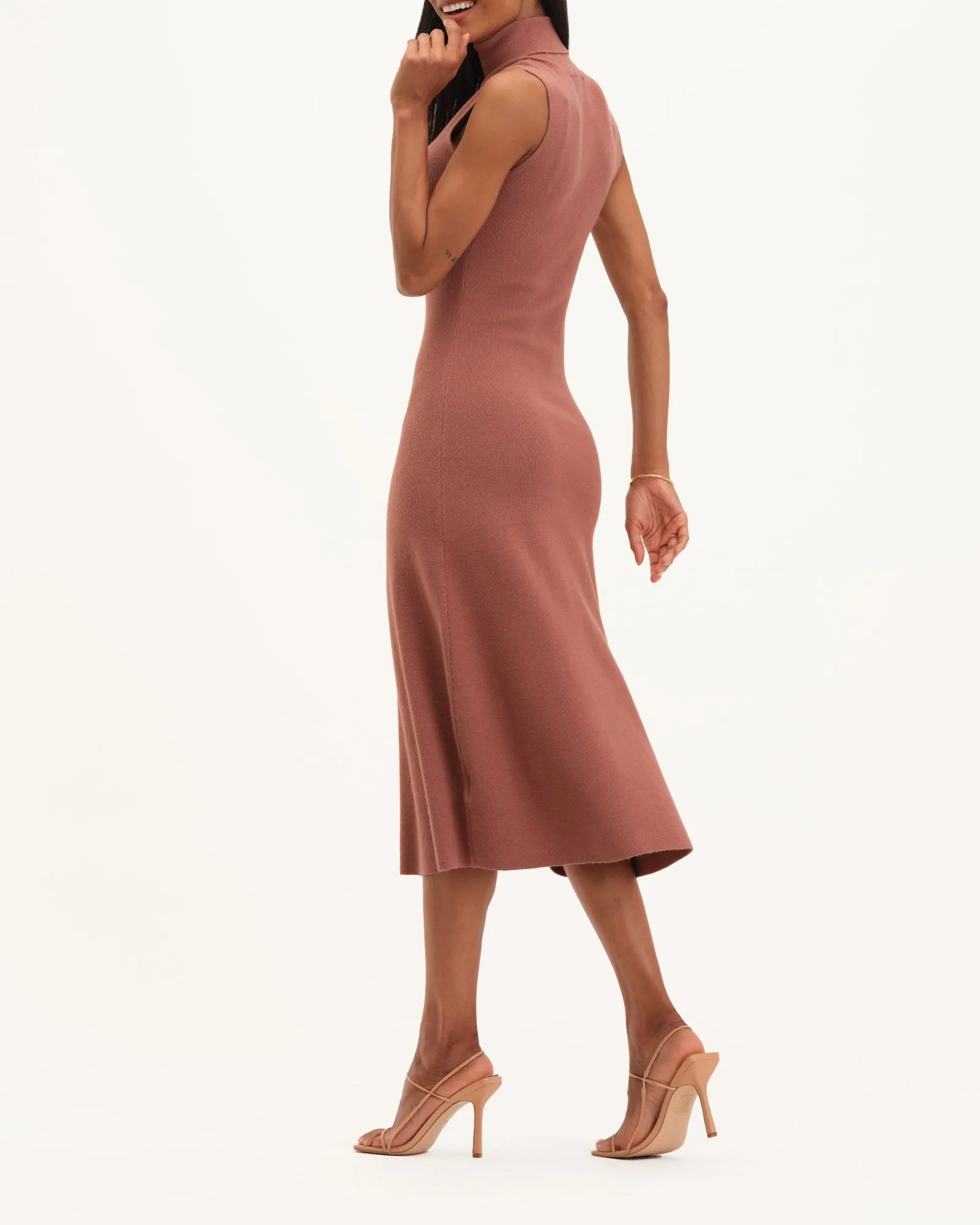 Sleeveless Turtleneck Sweater Dress