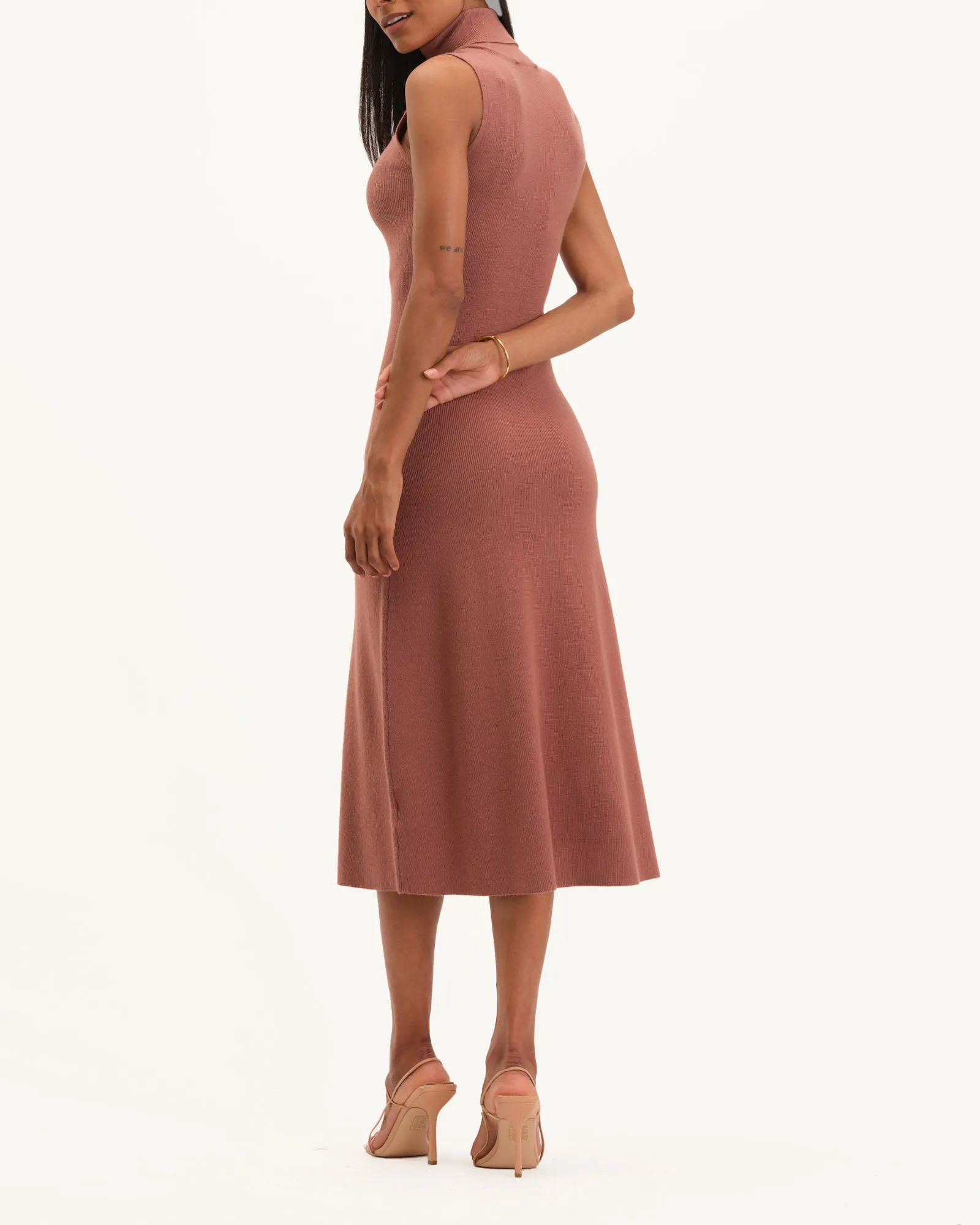 Sleeveless Turtleneck Sweater Dress