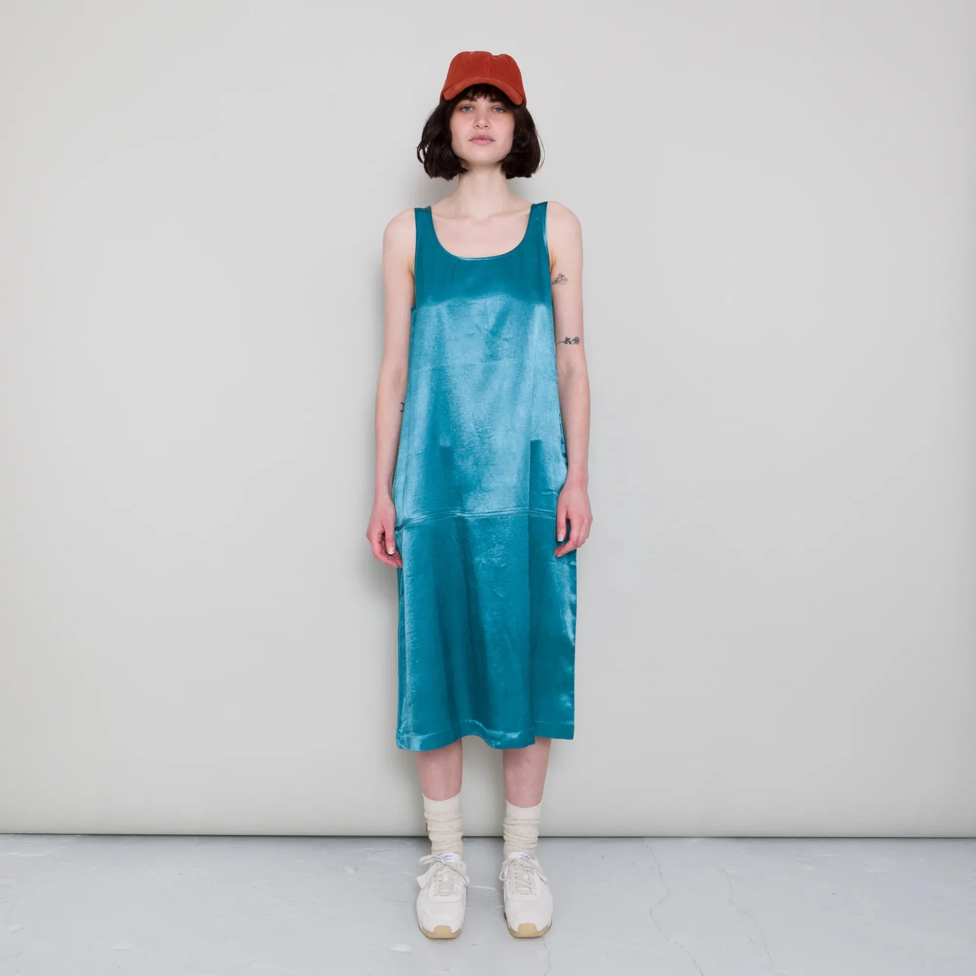 Slip Dress - Verdigris Satin