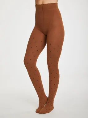 Spot Super Soft Bamboo Tights in Toffee by Thought