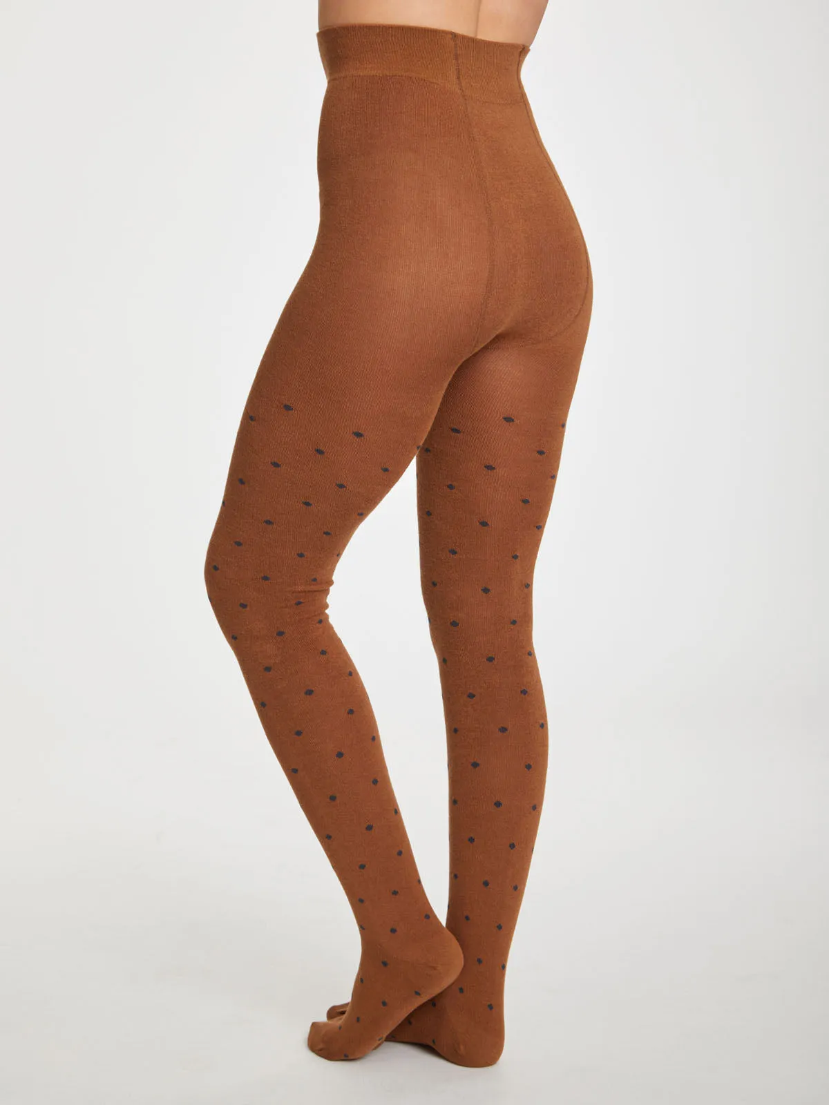 Spot Super Soft Bamboo Tights in Toffee by Thought