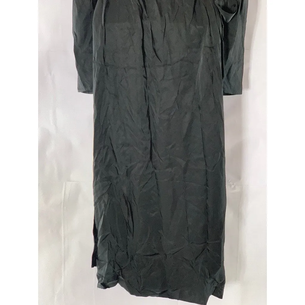 STOCKHOLM ATELIER & OTHER STORIES Women's Solid Black V-Neck Wrap Midi Dress SZ6
