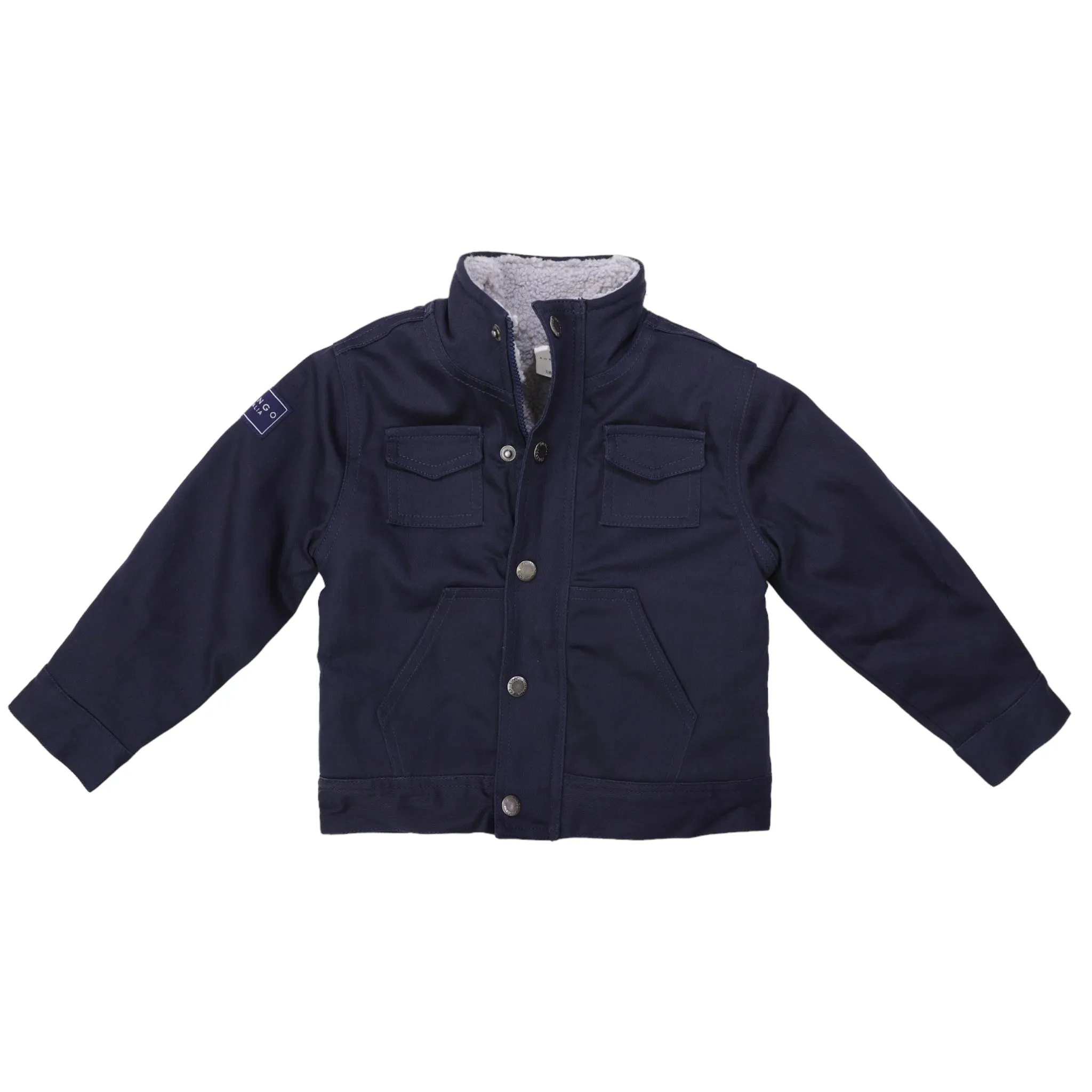 Stretch Twill Jacket with Sherpa Lining Navy