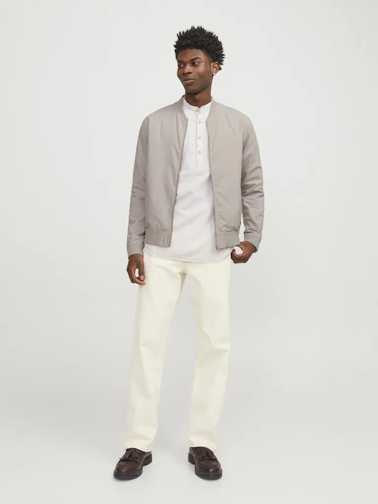 Summer Linen Crockery Bomber Jacket