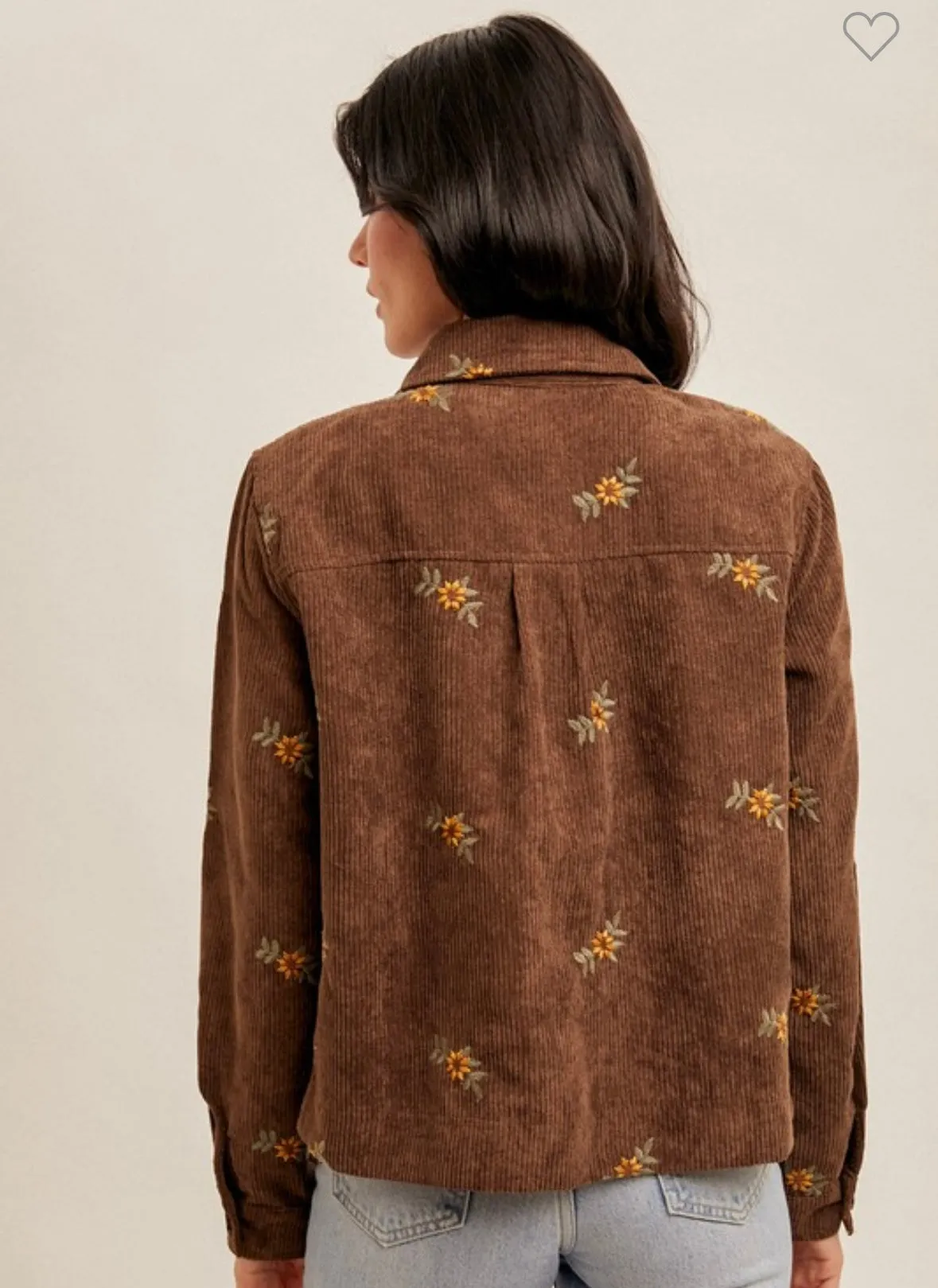 Sunflower Stroll Corduroy Shacket