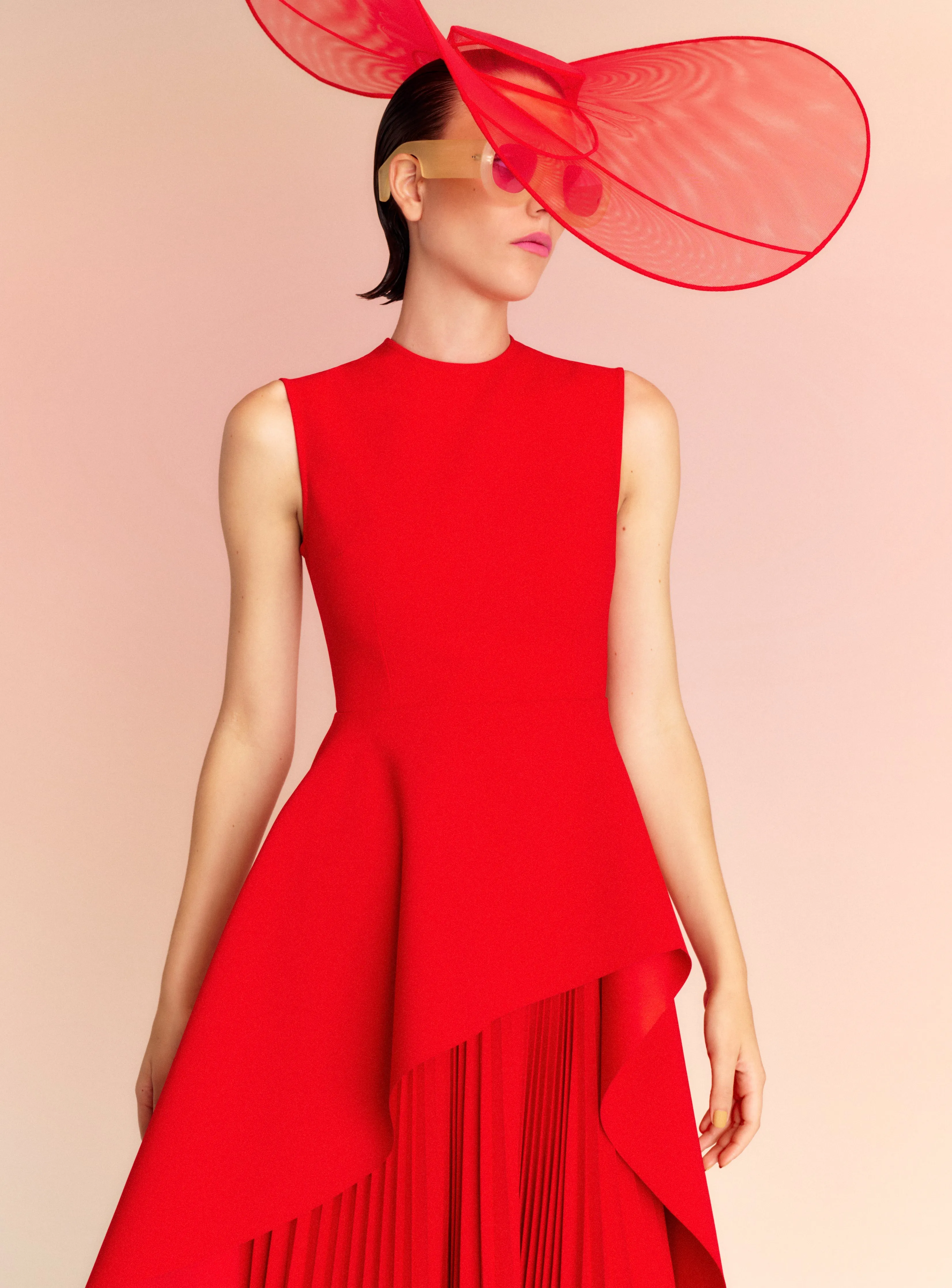 The Severny Midi Dress in Red
