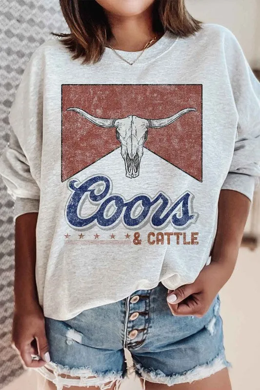 WESTERN CATTLE GRAPHIC SWEATSHIRT
