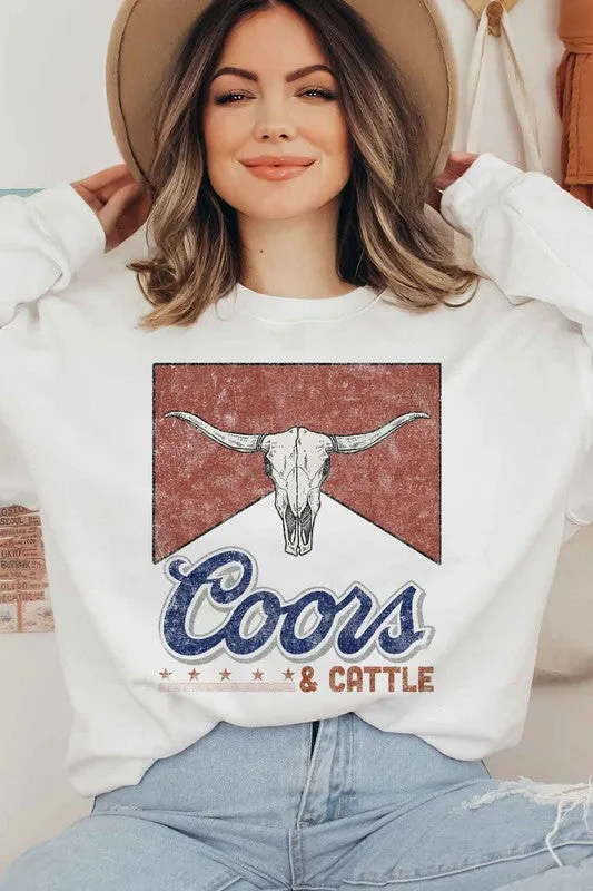 WESTERN CATTLE GRAPHIC SWEATSHIRT