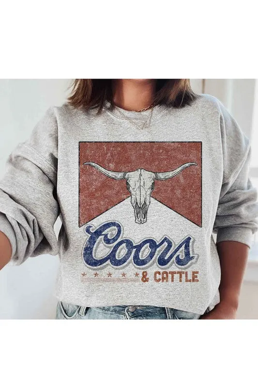 WESTERN CATTLE GRAPHIC SWEATSHIRT