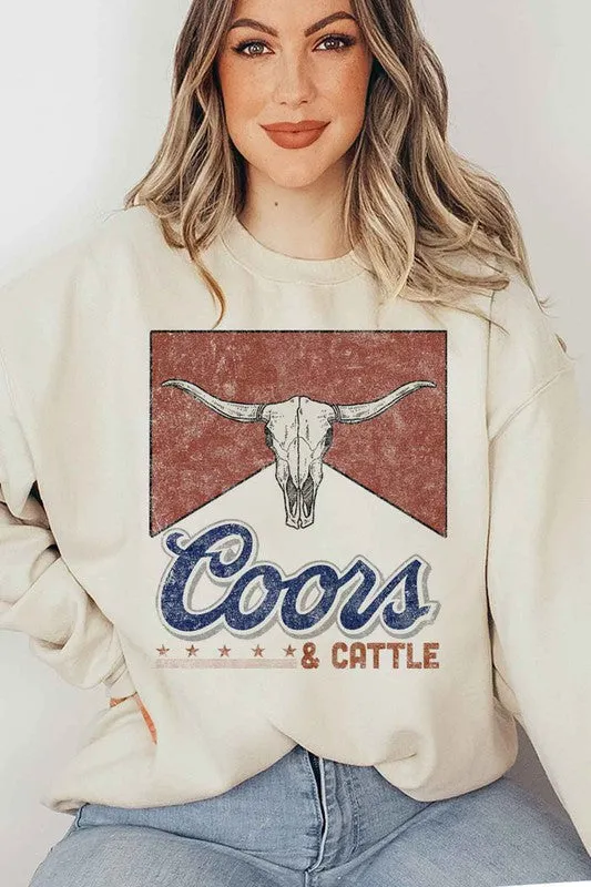 WESTERN CATTLE GRAPHIC SWEATSHIRT