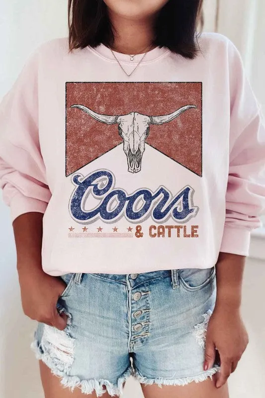 WESTERN CATTLE GRAPHIC SWEATSHIRT