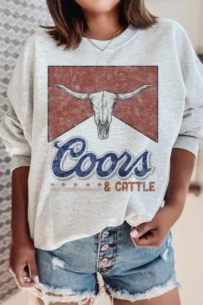 WESTERN CATTLE GRAPHIC SWEATSHIRT