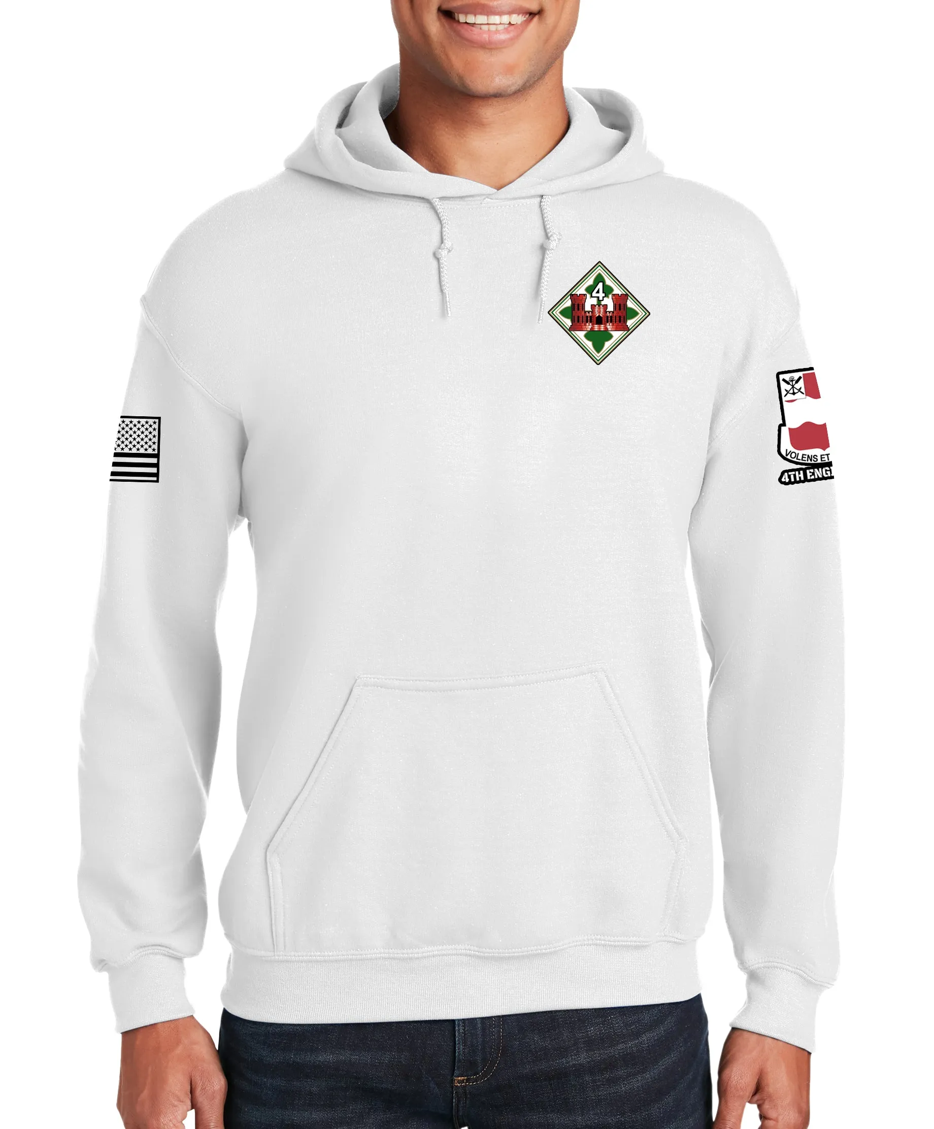 White Hoodie Sweatshirt. This sweatshirt IS approved for PT but cannot wear the hood.