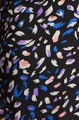 Women's Mini Dress with Flared Sleeves in Black & Multicolour, Stylish Tie-Side Detail, High-Quality Fabric - Liquorish