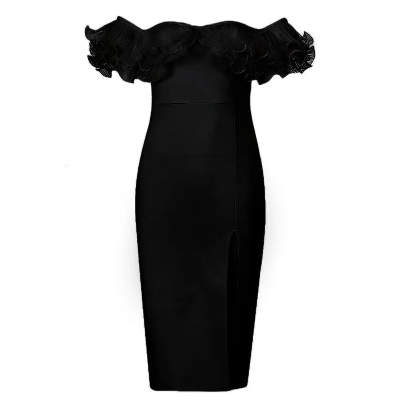 Women's Summer High-Waist Off-Shoulder Dress With Mesh