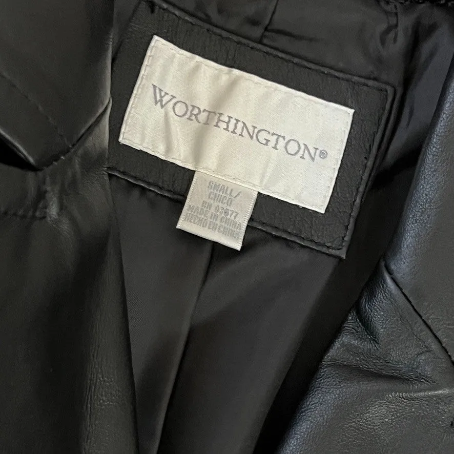 Worthington Black Soft Leather Jacket Small