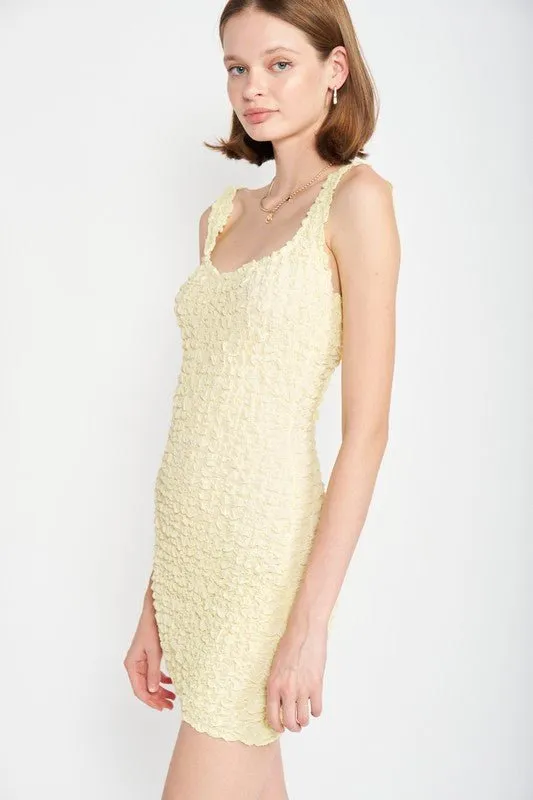 Yellow Smocked Mini Dress
