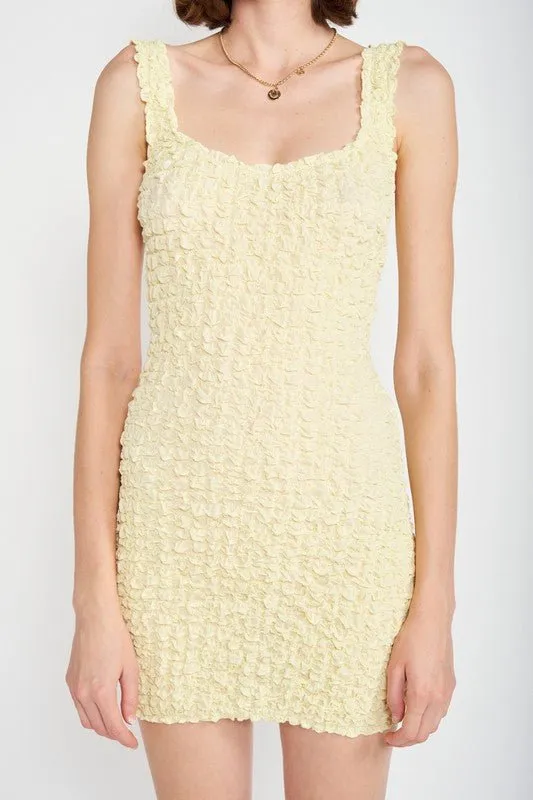 Yellow Smocked Mini Dress