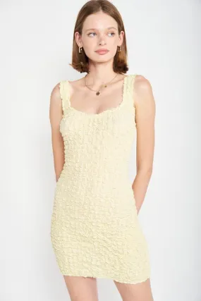 Yellow Smocked Mini Dress