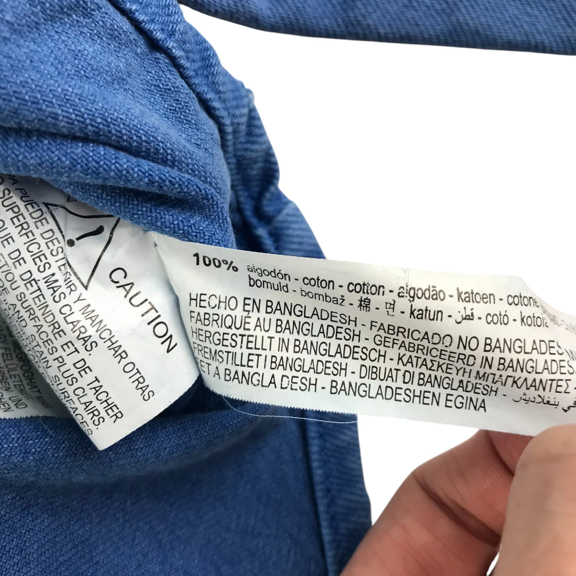 ZARA denim shacket women size S blue cropped wide body cotton