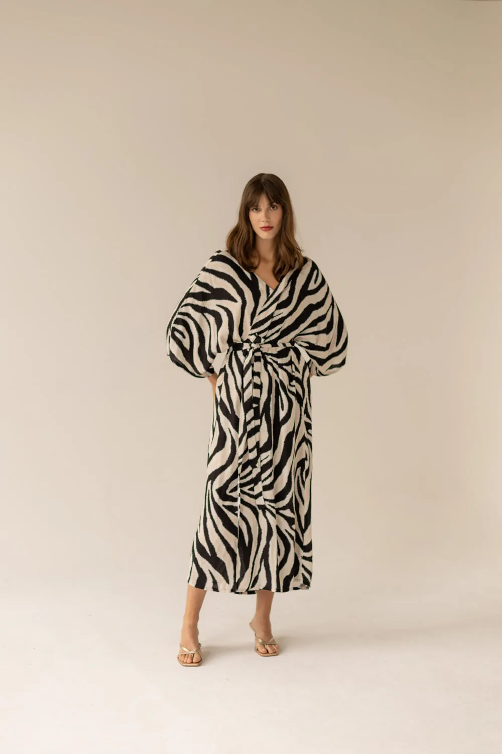 Zebra Maxi Pareo Dress - Print