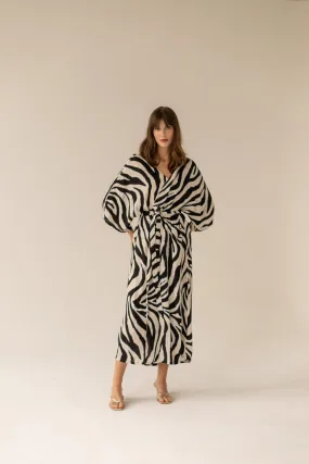 Zebra Maxi Pareo Dress - Print