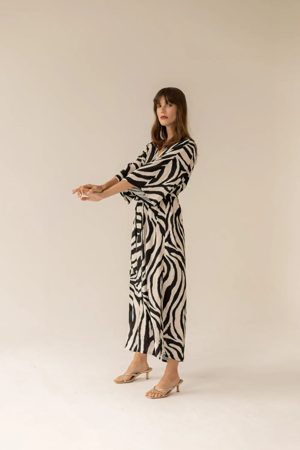 Zebra Maxi Pareo Dress - Print