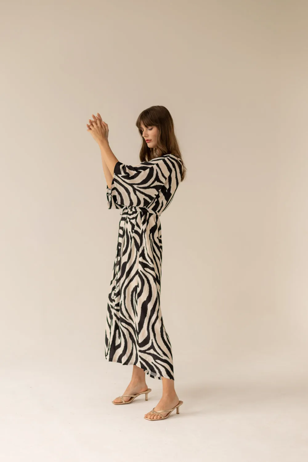 Zebra Maxi Pareo Dress - Print