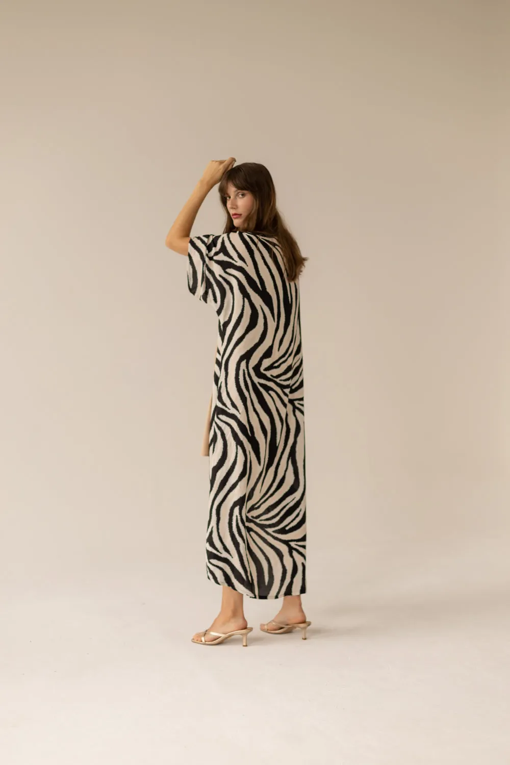 Zebra Maxi Pareo Dress - Print