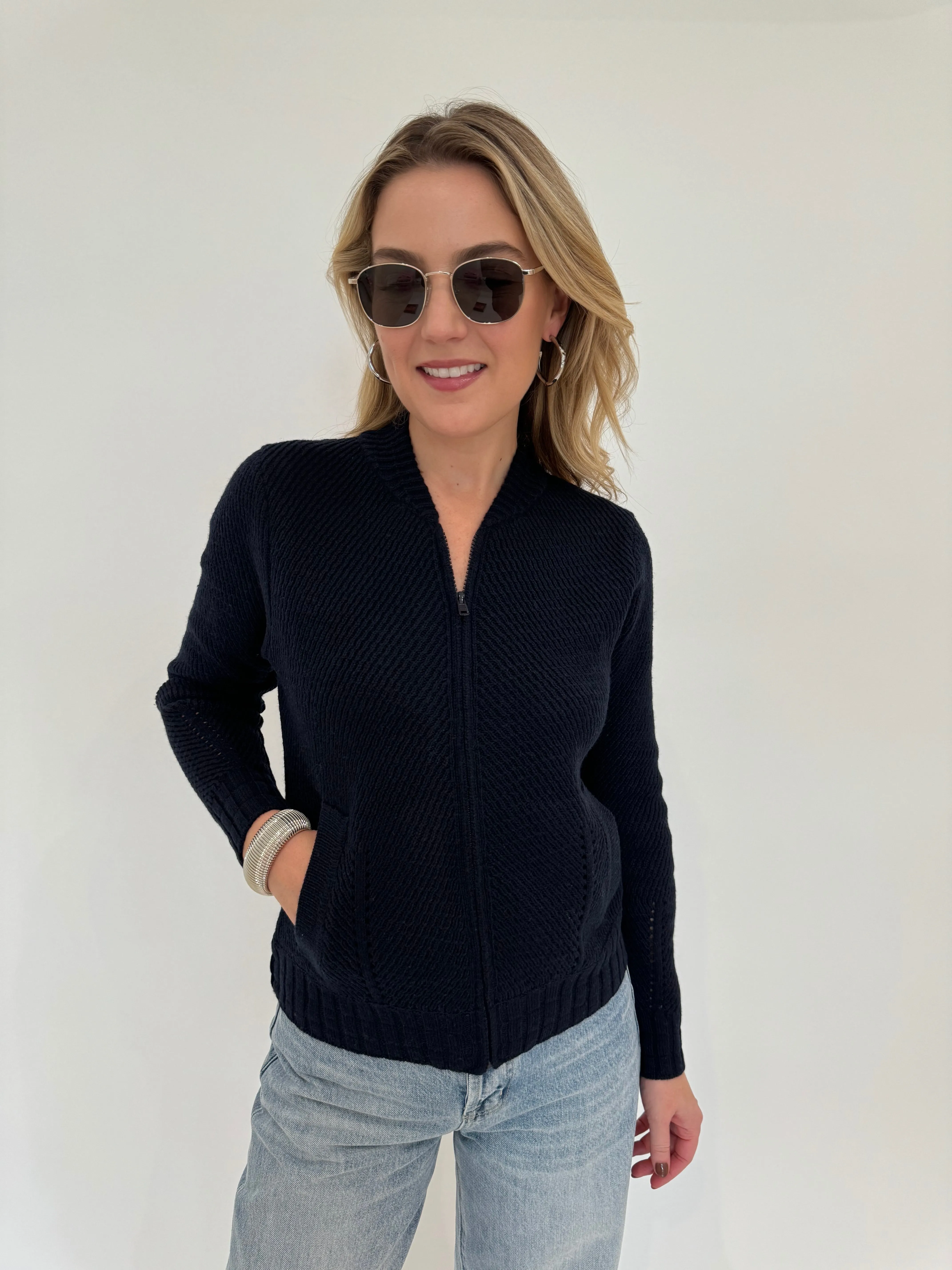 Zip Code Bomber Sweater - Ink